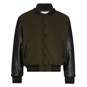 2026 Men's Fashion Slim Fit Bomber Baseball Varsity <b>Jacket</b> Custom Made <b>Canvas</b> <b>Jacket</b> with Stand CollegeBaseballjacket for men - Product Image 1