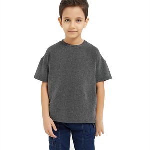 T-shirt surdimensionné personnalisé poids lourd 270 grammes enfants 100% coton vêtements de course à manches courtes garçons T-shirt décontracté ample - Product Image 4