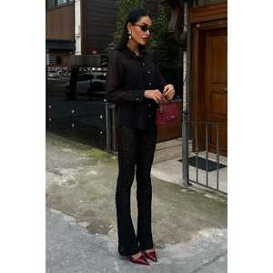 Chemisiers et chemises transparents drapés pour femmes grandes tailles 3427 - Product Image 6