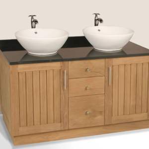Tocador de baño de estilo lujoso con madera maciza de teca y fregadero - Product Image 5