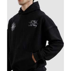 Sudadera con Capucha No Risk No Story Reverse Detail, Talla XXS, Tejido de Punto de 400 g/m², con Bordado 3D, Lavado Ácido y Diseño Serigrafiado - Product Image 3