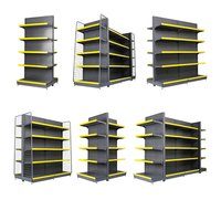 Système d'étagères métalliques sur mesure, rayonnage de présentation ajustable pour supermarchés, profondeur 300 mm, hauteur 450 mm, largeur 1000 mm pour magasins et épiceries