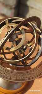 Antique <b>Vintage</b> Zodiac Armillary Brass Sphere <b>Globe</b> Art Deco Handmade Wedding Decor (Medium Antique Brass) - Product Image 2