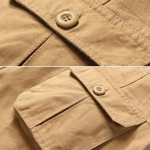 Shorts cargo utilitaires décontractés légers et écologiques pour hommes, respirants, 100% coton, couleurs personnalisées, design durable, économiques - Product Image 6