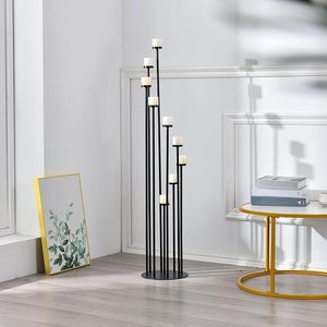 Candelabro para decoración del hogar, elegante portavelas de metal, adecuado para decoración de mesa e iluminación diaria cálida - Product Image 1