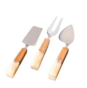 Juego de cubiertos de acero inoxidable para ensaladas, esparcidor de cuchillo de queso para servir bodas y hoteles en casa con mango de madera - Product Image 2