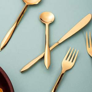 Ensemble de couverts décoratifs de luxe durable, style classique pour hôtel, mariage et ornements de cuisine, ensemble de couverts en acier inoxydable miroir - Product Image 3