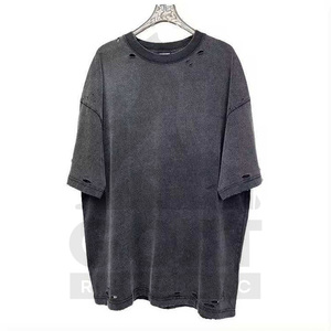 Faible MOQ, poids lourd, 220g, 100% coton tricoté uni, sur mesure, coupe régulière pour homme, taille plus, respirant, séchage rapide - Product Image 1