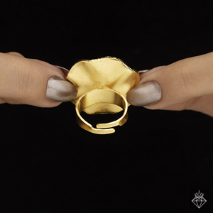 PRAO Handmade Hammered Pearl Ring Adjustable Size <b>Fashion</b> <b>Jewellery</b> for Women Anti-Tarnish Bulk Product for Engagement Party - Product Image 4