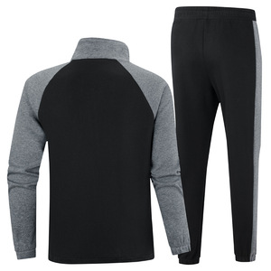 Ensemble survêtement pour homme de haute qualité personnalisé à rayures, 2 pièces avec fermeture éclair, taille XXL XL, survêtement en coton technique avec option de taille plus - Product Image 5