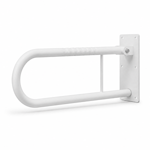 Barre d'appui pliante blanche en forme de U pour toilettes, barre de sécurité relevable pour salle de bain, idéale pour la rééducation post-chirurgicale - Product Image 1