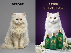 Shampoo pour chat à poils longs VELVETPAW Premium & Shampooing + Après-shampoing 2-en-1 Extrait de camomille Formule soie Pour chats persans et Maine Coon - Product Image 5