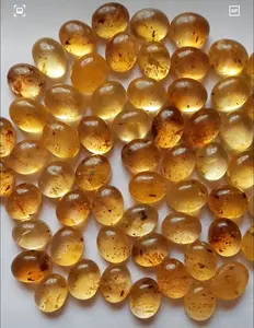 Super Shiny Amber Smooth Gem Baltic Amber oval Cabochon 12x15mm Stones For Moon Carving Gems Making