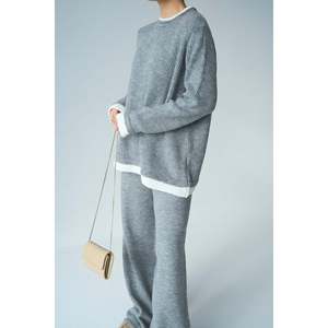 Grey-Bone <b>Knitted</b> <b>Set</b> with Trousers - Product Image 2