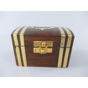 Banco de dinero náutico Caja de madera respetuosa con el medio ambiente Decoración para el hogar Caja de dinero de lujo Caja de madera Artículos de regalos promocionales - Product Image 2