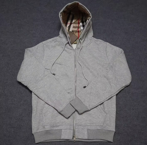 Sweat à capuche de qualité supérieure tendance 2025, 100% coton, à carreaux, fermeture éclair, logo brodé, sweat à capuche de luxe unisexe pour homme - Product Image 3