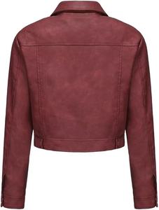 Abrigo de plumón de cuero genuino recortado para mujer Premium piel de zorro cuello vuelto solapa bolsillo Snap forma Retro OEM - Product Image 2