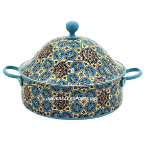 ที่อุ่นอาหารโลหะแบบสองชั้นพิมพ์ลายสติกเกอร์รูปหม้อปรุงอาหารทรงกลมหรูหราใหม่ทำจากโลหะ - Product Image 1