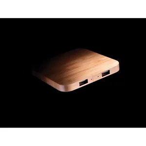 Caricatore Wireless Ecologico 5W in Bambù, Gadget USB Promozionale - Product Image 2