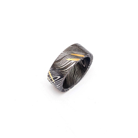Boîte à bague Burraq Classic en acier Damas, faite à la main, avec sertissage clos, cadeau idéal pour papa, petit ami - Unisexe, usage quotidien, OEM