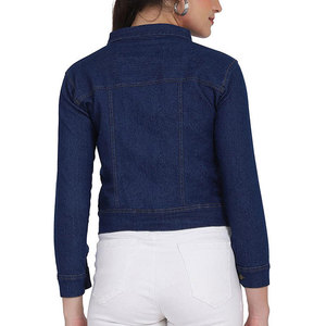 Chaqueta de mezclilla para mujer con logotipo personalizado impreso, de alta calidad y bajo precio, talla grande, transpirable y personalizable. - Product Image 2