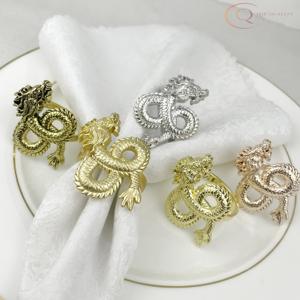 Anneaux de serviette en métal classiques pour la décoration de table de mariage, élégants et luxueux, pour la maison et la restauration - Product Image 6