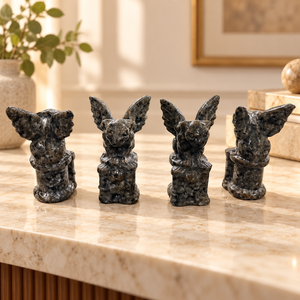 Statue de Gargoyle <span class=keywords><strong>en</strong></span> <span class=keywords><strong>Pierre</strong></span> Flamme, Figurine Gothique Gardien Ailé, Statue <span class=keywords><strong>en</strong></span> Cristal pour Décoration de Bureau et Collection - Product Image 2
