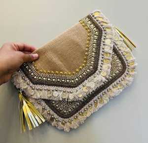 Designer <b>Boho</b> Chic Clutch for Women Stylish Shoulder Purse for Shopping Office & Weekend Outings - Product Image 4