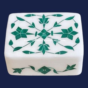 Très belle boîte d'incrustation de marbre de conception faite à la main avec l'utilisation matérielle de nacre pour la décoration à la maison article d'emballage de cadeau - Product Image 5