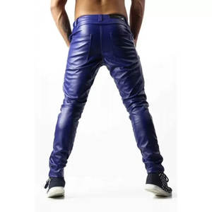 2025 nouveau Design pantalon en cuir à la mode avec poche latérale pour hommes bas prix droit hommes pantalon en cuir - Product Image 2