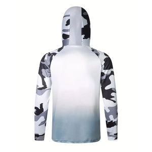 Customizable OEM Service <b>Fishing</b> Hoodie-Light <b>Weight</b> 100% Polyester New Arrival Low MOQ Men's Quick Dry Breathable UPF 50 - Product Image 2