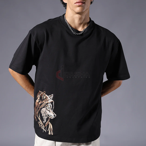 T-shirt surdimensionné pour hommes en gros 100% coton T-shirt graphique Boxy lourd avec impression numérique personnalisée Streetwear - Product Image 1