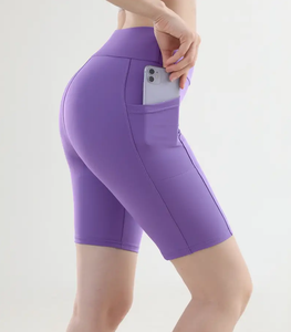 Shorts de Sport en coton taille haute pour femmes Sexy Offre Spéciale entraînement course à pied entraînement Fitness Gym porter pas de lignes maladroites Shorts de Yoga - Product Image 4