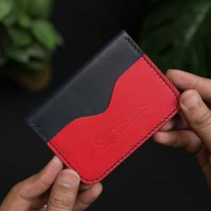 Cartera de cuero plegable No.70 (NAVY ELEGANCE & RED) - Product Image 3