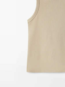 Top corto de cuello alto acanalado con logotipo personalizado, camisetas sin mangas de punto para mujer, camiseta sin mangas de entrenamiento para mujer, ropa de gimnasio para mujer, precio razonable - Product Image 6