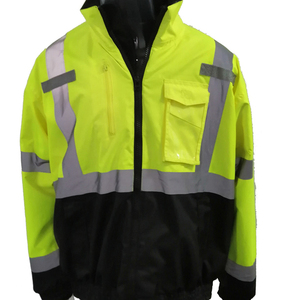 Customized <b>Summer</b> Casual Industry <b>Jacket</b> Solid Style Safety Workwear Uniform Reflective Tape Stand Collar Front Logo Finished - Product Image 6