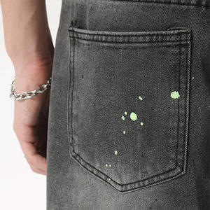 Shorts en jean mi-longs personnalisés pour hommes, en coton respirant, style streetwear d'été, avec logo brodé, marque privée, décontracté léger - Product Image 4