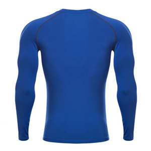 Vêtement de compression de fitness pour hommes, chemise de compression à manches longues à col rond doux personnalisée en gros, séchage rapide - Product Image 5