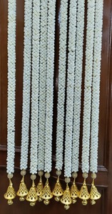 Campana colgante de pared puerta cenefa decorativa Mogra/jazmín cadena flor guirnalda boda evento decoración tema Fiesta Floral telón de fondo - Product Image 4