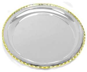 Assiettes de présentation martelées pour mariage, décoration, assiettes en mélamine, maison, hôtel, restaurant, assiettes de présentation pour mariage, plats décoratifs - Product Image 3