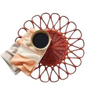 Easy Clean Eco-Friendly 100pcs Europe Style Customizable Natural Seagrass Flower Placemats for Dining Room Decoration - Product Image 1