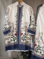 Ensemble Modeste 2 Pièces pour Femme Unity Luxure Premium, Imprimé Floral Numérique, Tissu en Soie Crêpe Satinée Respirant, Élégant et Long