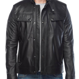 Hot Selling Men's Premium Quality Custom Made Genuine Leather Eco-Friendly <b>Waterproof</b> Winter Stand Collar Popular Pocket - Product Image 6