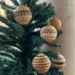 Ensemble écologique de boules de Noël en jonc de mer, arbre suspendu pour les vacances de Noël, décoration de la maison/SISU - Product Image 3