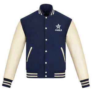 Veste bomber universitaire pour homme, col montant, logo frontal, haute qualité, vente chaude, personnalisable, OEM - Product Image 1