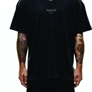 เสื้อยืดผ้าคอตตอนผ้าไผ่คอมบ์หนาทรงหลวมสำหรับผู้ชายพิมพ์โลโก้ผ้าไมโครไฟเบอร์สีขาวแบบเรียบ100% งานตามสั่ง - Product Image 5