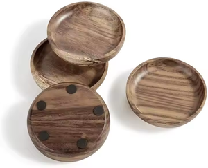 Apporte des sous-verres en bois de style rustique pour tous les sous-verres en noyer de l'artisanat en croissant - Product Image 2