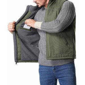 Chaleco de Lona Transpirable de Invierno para Hombre, Chaleco de Lona con Logotipo Personalizado para Hombre, Sin Mangas, Cuello Camisero, la Mejor Calidad - Product Image 4
