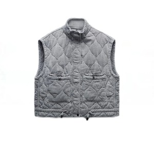 Femmes nouveau Style automne chaud coton polaire veste sans manches col montant poche plaquée respirant imprimé gilet - Product Image 2