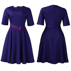 ชุดเดรสมิดิไลน์สำหรับผู้หญิงสไตล์แอฟริกันมาใหม่ชุดเดรสสั้นแขนสั้นหรูหรามีสายคาดเอว - Product Image 5